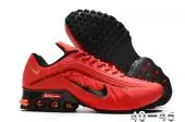 nike off white shox r4 new pas cher red black